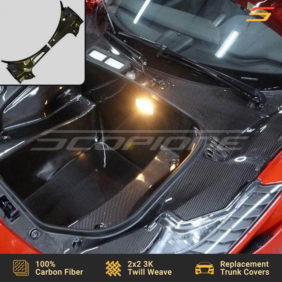 Scopione Carbon Fiber Top Bonnet Trunk Covers For Ferrari 458 Italia