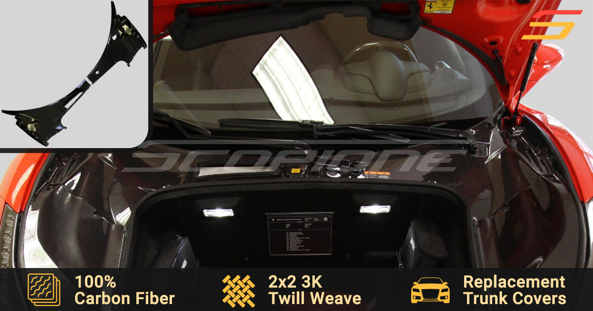 Scopione Carbon Fiber Top Bonnet Trunk Covers For Ferrari 488 GTB Spider