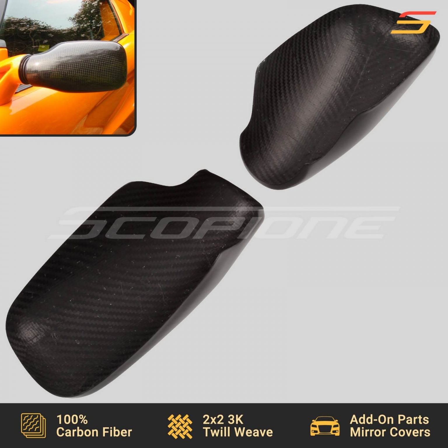 Scopione Carbon Fiber Side Mirror Covers For Lotus Exige Elise