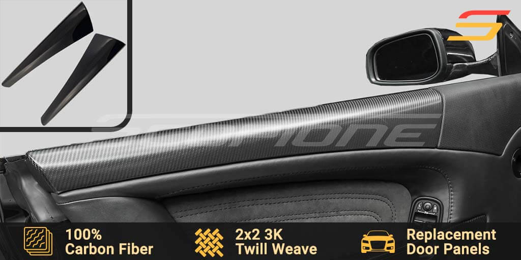 Carbon Fiber Interior Door Trim Panels Inserts for Aston Martin 05