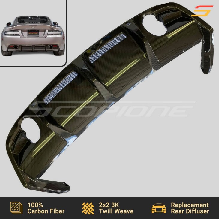 Scopione Carbon Fiber Rear Bumper Diffuser 2 for Aston Martin 06-12 V8 ...