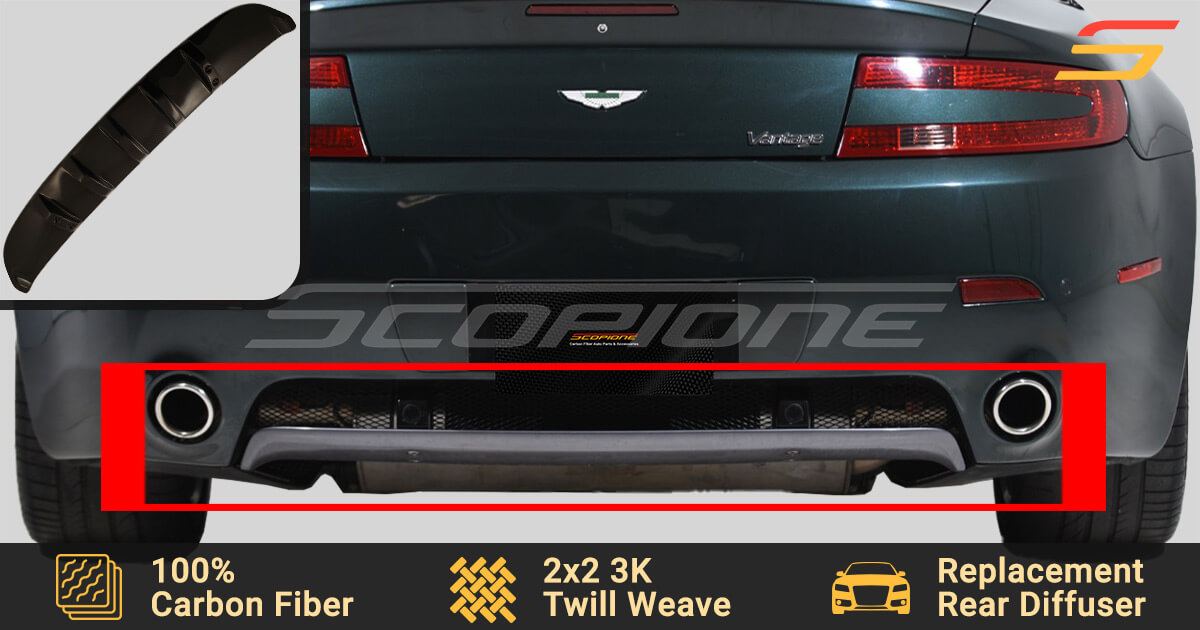 Scopione Carbon Diffuser SC2 for Aston Martin 06-12 V8 Vantage