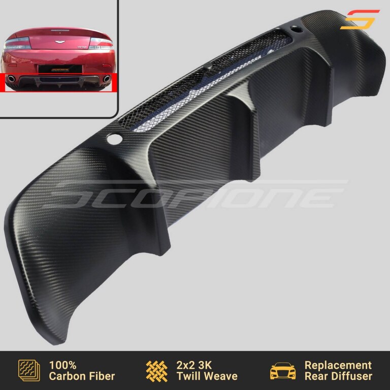 Scopione Carbon Fiber Rear Bumper Diffuser for Aston Martin 06-12 V8 ...
