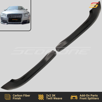 Scopione carbon fiber front bumper splitters for Audi A4 B7 non-S-Line 2005–2008
