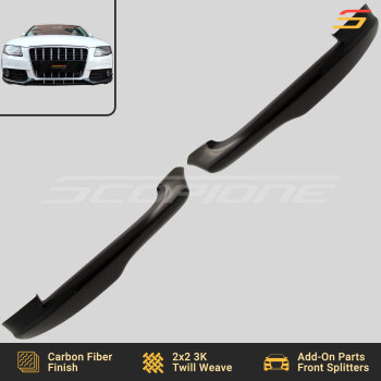 Scopione carbon fiber front bumper splitters for Audi A4 B8 2009–2012 non-S-Line