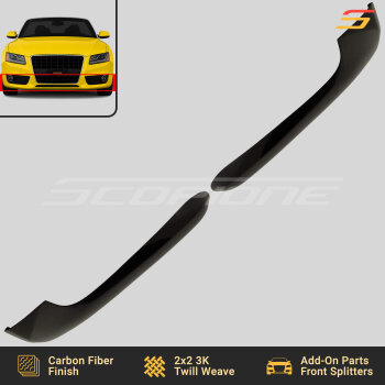 Scopione carbon fiber front bumper splitters for Audi A5 B8 2008–2012 8T 8F