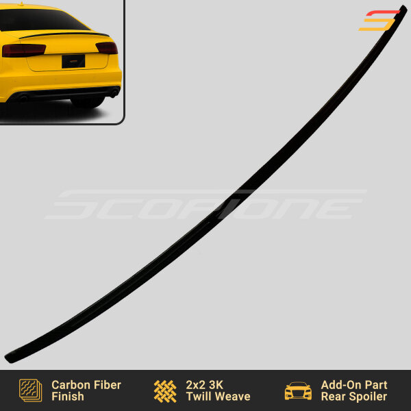 Scopione carbon fiber rear trunk spoiler for Audi A6 S6 C7 sedan 2012–2018