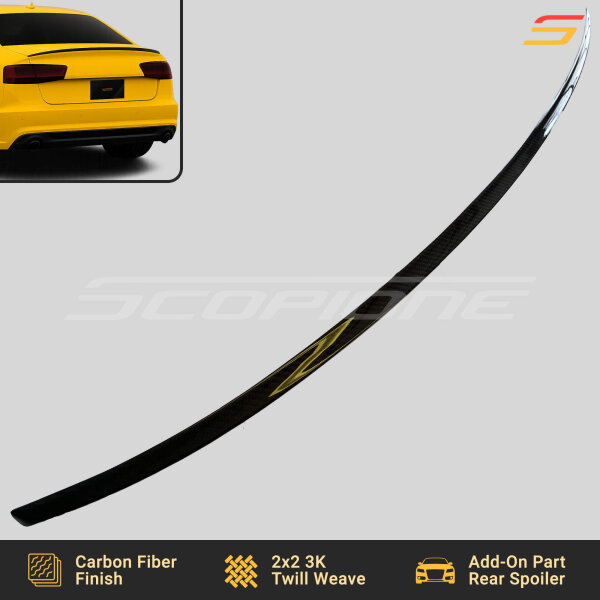 Scopione Audi A6 S6 C7 carbon fiber trunk spoiler laid flat for product display
