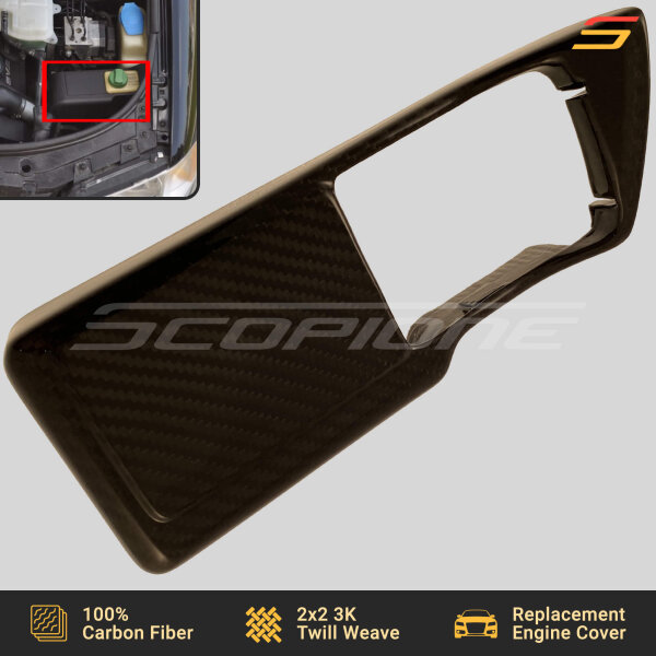 Scopione carbon fiber power steering fluid reservoir cover for Audi S4 B5 A4 B5 2.7T