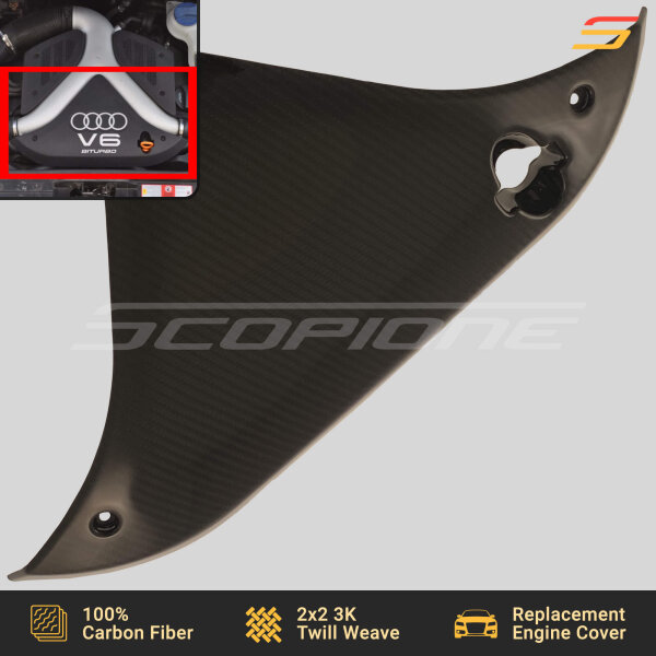 Scopione carbon fiber center front engine cover for Audi S4 B5 2.7T V6 BiTurbo