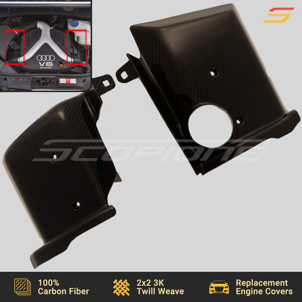 Scopione carbon fiber valve engine covers for Audi S4 B5 2.7T V6 BiTurbo