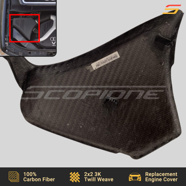 Underside of Scopione carbon fiber air intake box cover for Audi S4 B5 A6 C5 2.7T