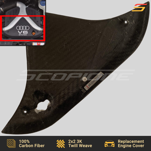 Underside of Scopione carbon fiber front engine cover for Audi 2.7T S4 B5 A6 C5