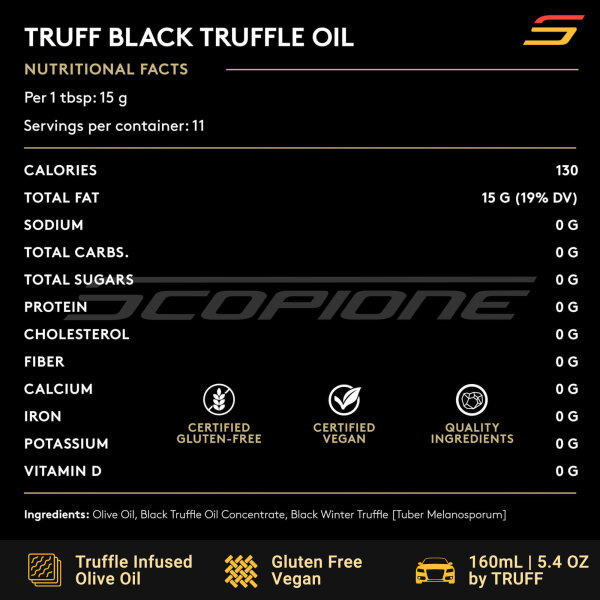 Black & White Truffle Infused Olive Oil by TRUFF - 160mL (5.4FL OZ) - Image 8