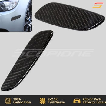 Carbon Fiber Front Bumper Reflector Covers for BMW 08-13 3 Series M3 - E90 E92 E93
