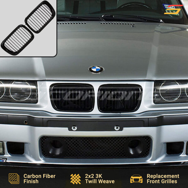 Scopione Carbon Fiber Kidney Grilles Installed on BMW E36 LCI 3 Series