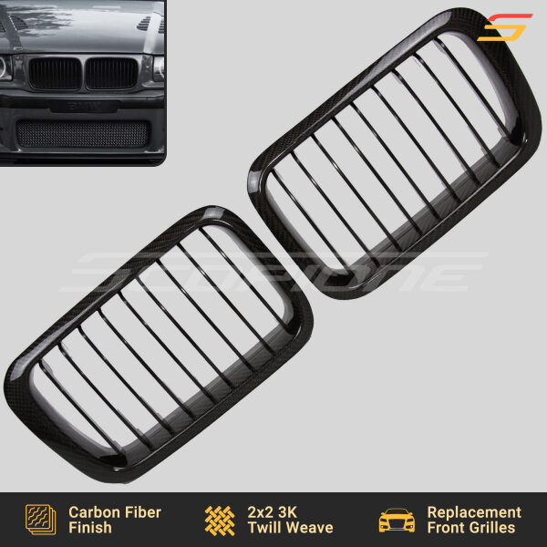 Scopione Carbon Fiber Pre-LCI Kidney Grilles for BMW E36 1991–1996
