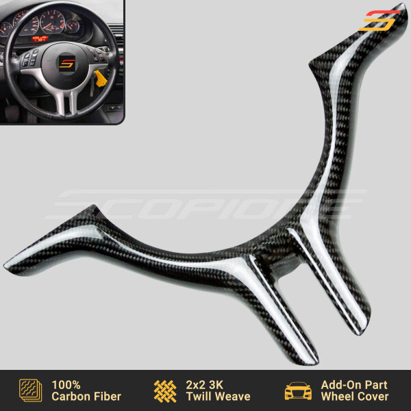 Scopione Carbon Fiber Steering Wheel Cover Trim for BMW E36 E39 E46 E53