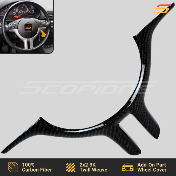 Top View of Scopione Carbon Steering Wheel Cover for BMW E36–E53