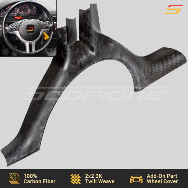 Underside of Scopione Carbon Fiber Steering Wheel Trim for BMW E36 E39 E46 E53