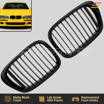 Scopione Matte Black Kidney Grille Set for BMW 97-03 5 Series E39 & 98-03 M5