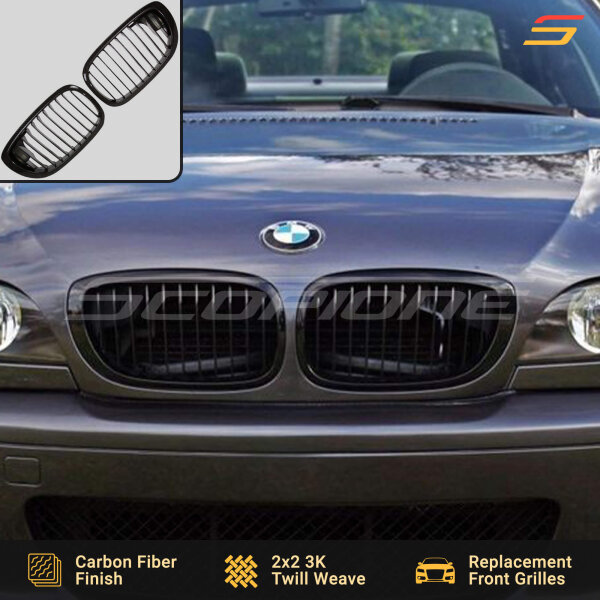 Scopione Carbon Fiber Kidney Grilles Installed on BMW E46 LCI 2-Door Coupe