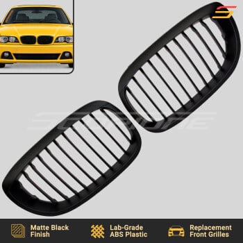 Scopione Matte Black LCI Kidney Grille Set for BMW 04-06 2dr 3 Series E46