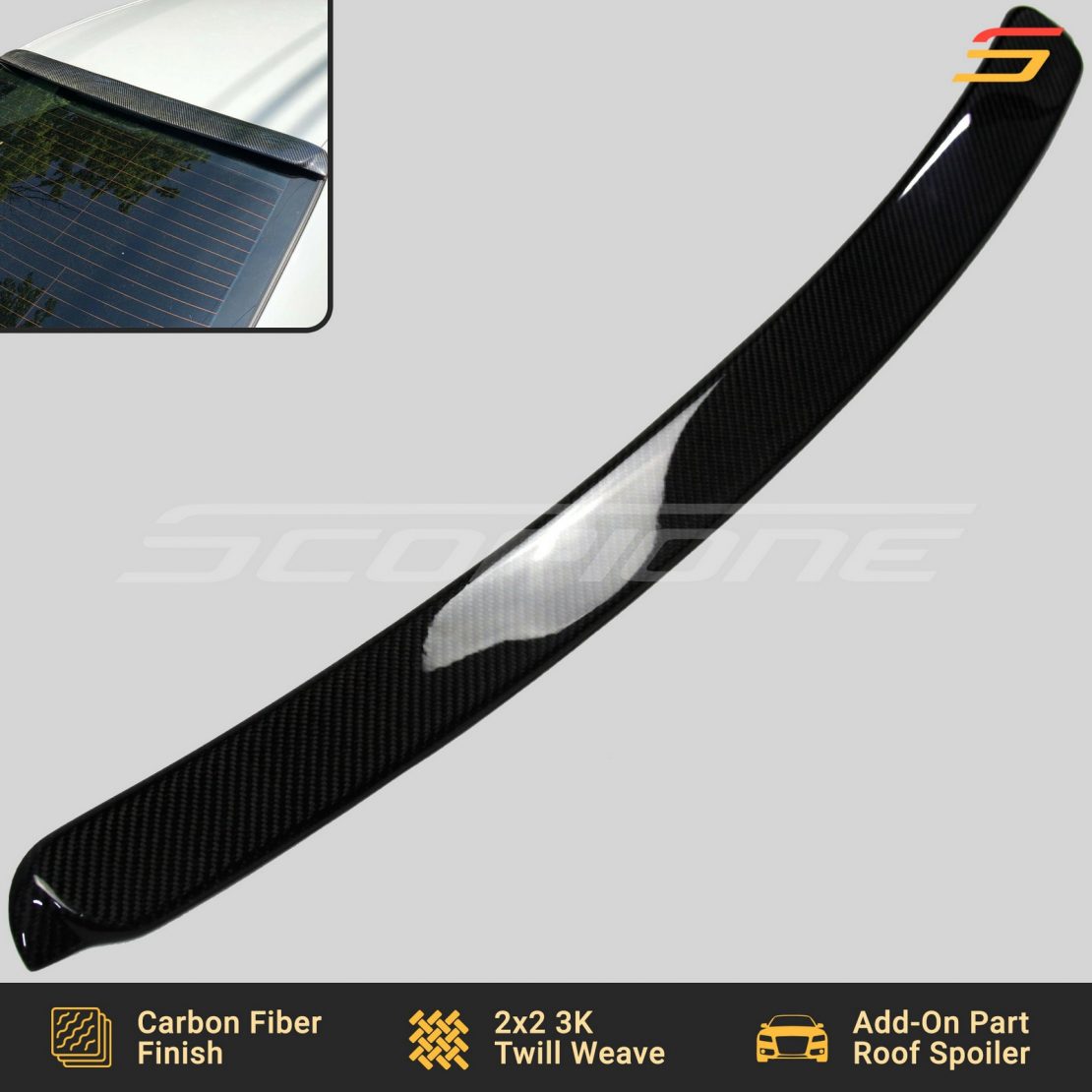 Scopione Carbon Fiber Rear Roof Spoiler for BMW 3 Series E46 Sedan