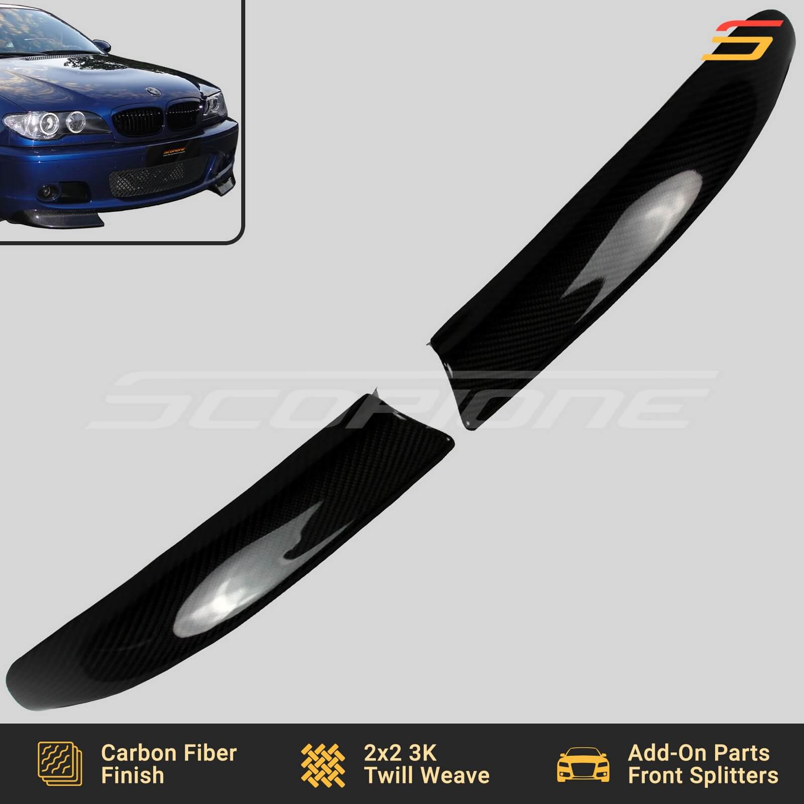 Sport-PERFORMANCE Kidney Front Grille Black Matt fits on BMW E46 2/3 Doors  99-03