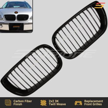 Scopione Carbon Fiber LCI Kidney Grilles for BMW E46 4-Door Sedan 2002–2005