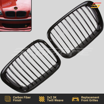 Scopione Carbon Fiber Pre-LCI Kidney Grilles for BMW E46 4-Door Sedan 1999–2001