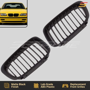 Scopione Matte Black Pre-LCI Kidney Grille Set for BMW 99-01 4dr 3 Series E46