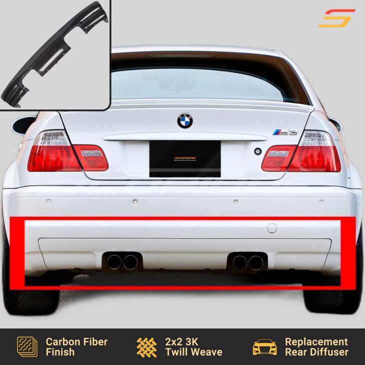 Scopione Carbon Fiber Rear Bumper Diffuser for BMW M3 E46