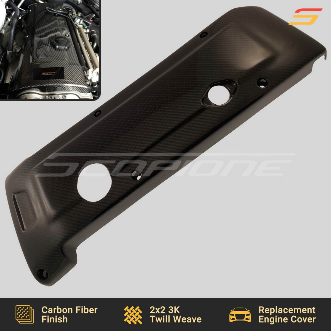 Scopione Carbon Fiber Engine Cover for M3 E46 & Z4M E85 E86 S54