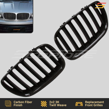 Scopione Carbon Fiber LCI Kidney Grilles for BMW X5 E53 2004–2006