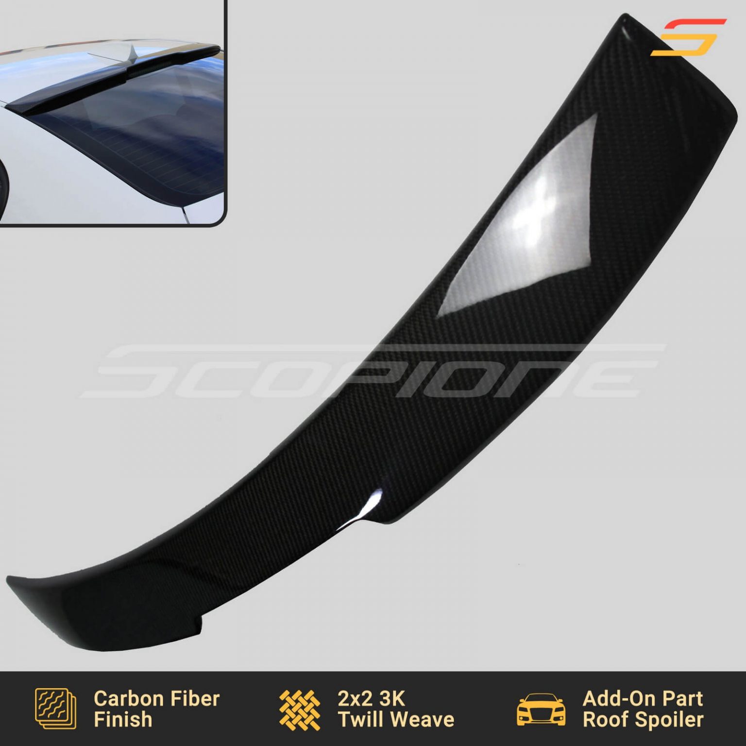 Scopione Carbon Fiber Rear Roof Spoiler for BMW 5 Series E60