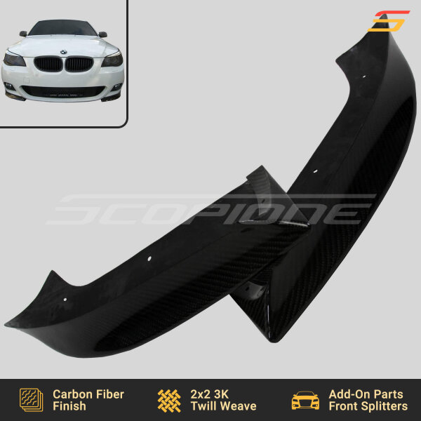Carbon Fiber Front Bumper Splitters for BMW 04-10 5 Series M-Tech - E60 E61 - Image 4