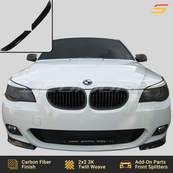 Carbon Fiber Front Bumper Splitters for BMW 04-10 5 Series M-Tech - E60 E61 - Image 6