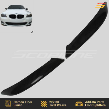 Carbon Fiber Front Bumper Splitters for BMW 04-10 5 Series M-Tech - E60 E61