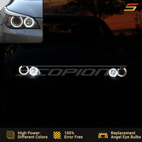 Angel Eyes Headlight H8 LED Bulbs for BMW 08-10 5 Series - E60 E61 M5 LCI
