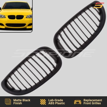 Scopione Matte Black Kidney Grille Set for BMW 04-10 5 Series E60 E61 & 05-10 M5