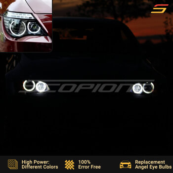 Angel Eyes Headlight H8 LED Bulbs for BMW 08-10 6 Series - E63 E64 M6 LCI