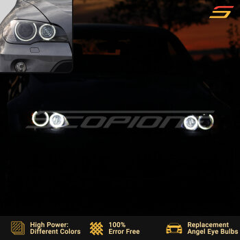 Angel Eyes Headlight H8 LED Bulbs for BMW 07-10 X5 - E70 X5M Pre-LCI