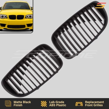 Scopione Matte Black LCI Kidney Grille Set for BMW 08-13 1 Series & 11-12 1M E81 E82 E87 E88