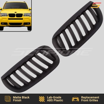 Scopione Matte Black Pre-LCI Kidney Grille Set for BMW 04-06 X3 E83