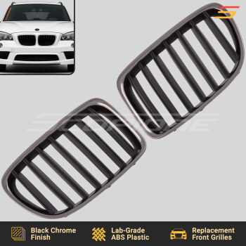 Scopione Black Chrome Kidney Grille Set for BMW 10-15 X1 E84