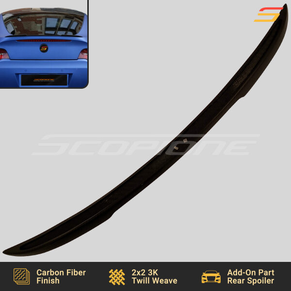 Underside View of Scopione Carbon Fiber Rear Trunk Spoiler for BMW Z4 E86 Coupe