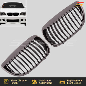 Scopione Black Chrome Pre-LCI Kidney Grille Set for BMW 04-07 1 Series E87