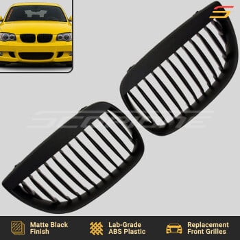 Scopione Matte Black Pre-LCI Kidney Grille Set for BMW 04-07 1 Series E87