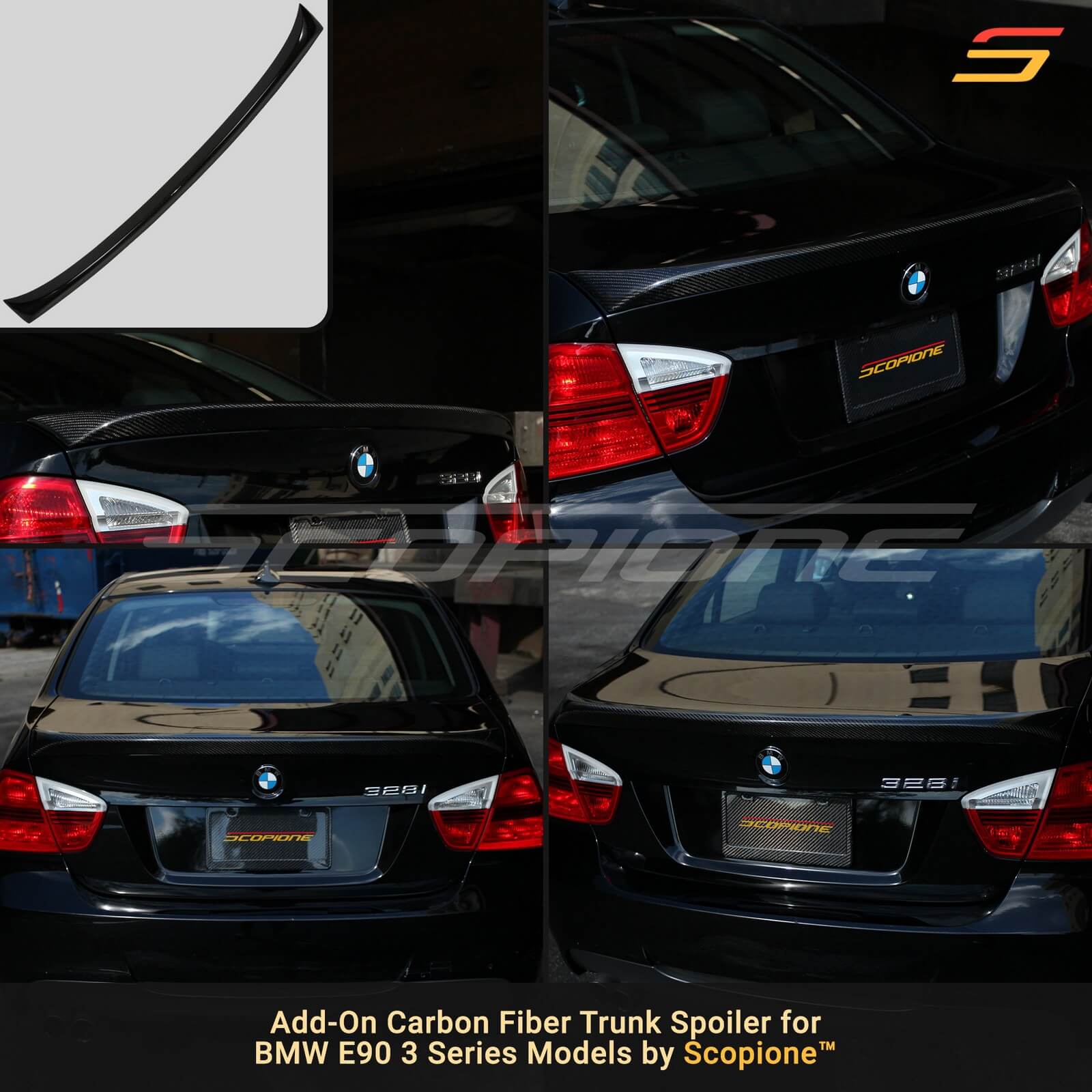 BMW E90 PERFORMANCE STYLE CARBON FIBER TRUNK SPOILER – AEUROPLUG